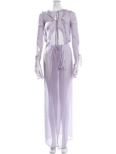 Pre-owned Christopher Esber Silk Skirt Set In Purple