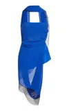 Christopher Esber Silk Strapless Top In Blue
