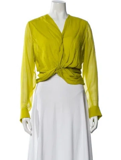 Pre-owned Christopher Esber Silk V-neck Blouse In Multi