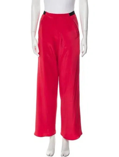 Pre-owned Christopher Esber Silk Wide Leg Pants In Red