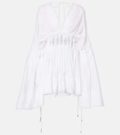 Christopher Esber Sirocco Sheer Cotton-blend Minidress In White