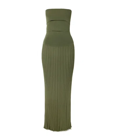 Christopher Esber Slash Strapless Dress In Green
