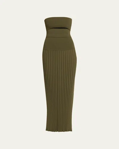 Christopher Esber Slashed Compact Knit Dress In Green