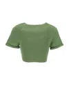Christopher Esber Slashed Cropped T-shirt In Green