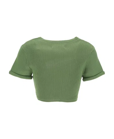 Christopher Esber Slashed Cropped T-shirt In Green