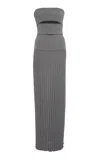 Christopher Esber Slashed Knit Sunray Strapless Dress