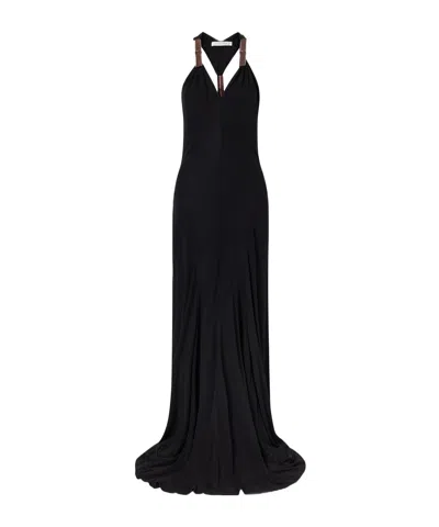 Christopher Esber Chime Wood-embellished Jersey Maxi Dress In Black