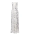Christopher Esber Arched Palm Sequined Gown In White