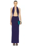 Christopher Esber Slope Knit Halter Dress In Blue