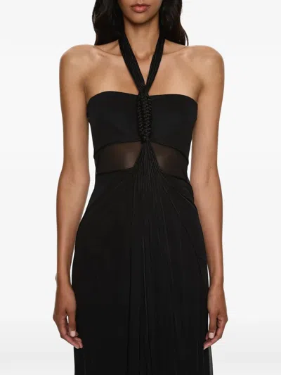 Christopher Esber Solea Braided-detail Halterneck Gown In Black