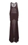 Christopher Esber Solea Suspension Macrame Knot Dress In Burgundy