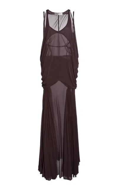 Christopher Esber Solea Suspension Macrame Knot Dress In Burgundy