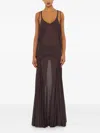 Christopher Esber Solea Suspension Macrame Tank Maxi Dress In Brown