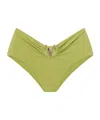 Christopher Esber Ruched Orbit Embellished Bikini Bottoms In Green