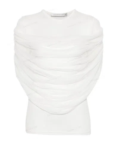 Christopher Esber Sonora Veiled Short-sleeve T-shirt In White