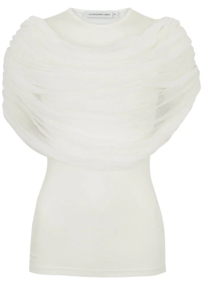 Christopher Esber Sonora Draped Stretch-jersey T-shirt In White