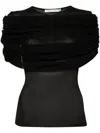 Christopher Esber Sonora Veiled Viscose & Silk Top In Black
