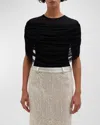 Christopher Esber Sonora Veiled Viscose & Silk Top In Black