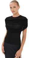 Christopher Esber Sonora Veiled Viscose & Silk Top In Black