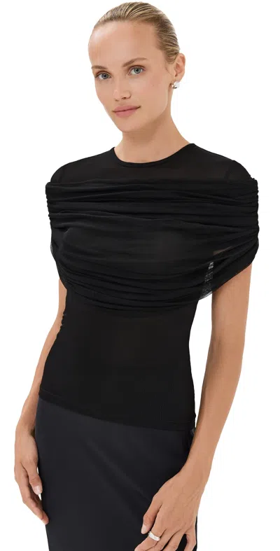 CHRISTOPHER ESBER SONORA VEILED TEE BLACK