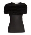 Christopher Esber Sonora Veiled Viscose & Silk Top In Black