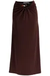 Christopher Esber Spiral Crystal Knit Sk In Mahogany (brown)