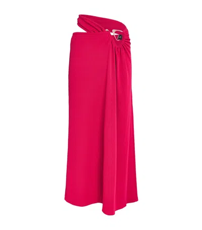 Christopher Esber Spiral Crystal Suspension Maxi Skirt In Pink