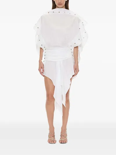 Christopher Esber Spiral Stone-embellished Midi Dress In White