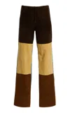 Christopher Esber Spliced Suede Denim Jean