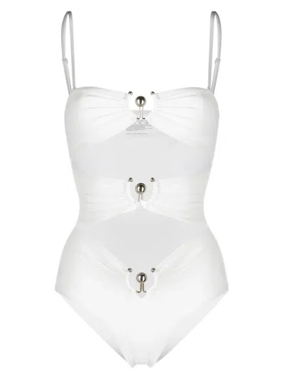 CHRISTOPHER ESBER SQUARE NECK CUT-OUT SWIMSUIT
