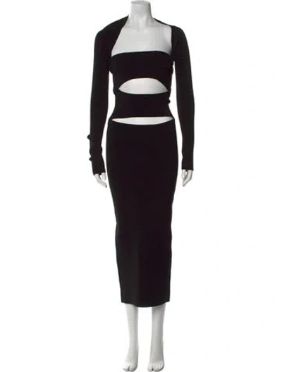 Pre-owned Christopher Esber Square Neckline Long Dress In Black