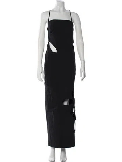 Pre-owned Christopher Esber Square Neckline Long Dress In Black