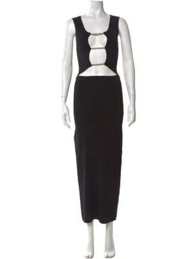 Pre-owned Christopher Esber Square Neckline Long Dress In Black