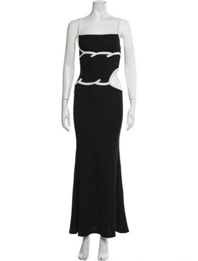 Pre-owned Christopher Esber Square Neckline Long Dress In Black/white