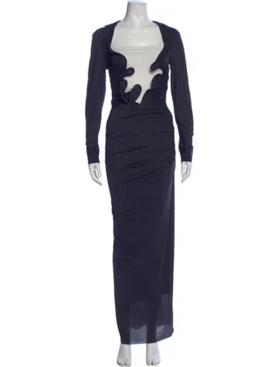 Pre-owned Christopher Esber Square Neckline Long Dress In Blue