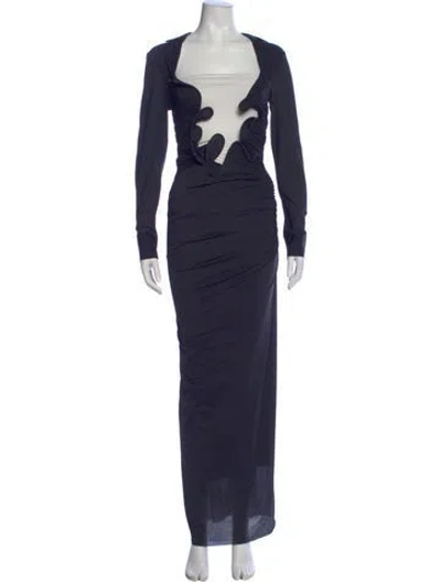 Pre-owned Christopher Esber Square Neckline Long Dress In Blue