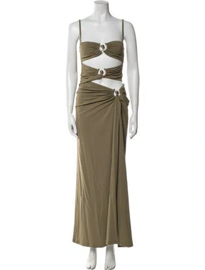 Pre-owned Christopher Esber Square Neckline Long Dress In Green