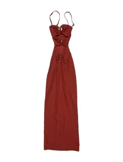 Pre-owned Christopher Esber Square Neckline Long Dress W/ Tags In Orange