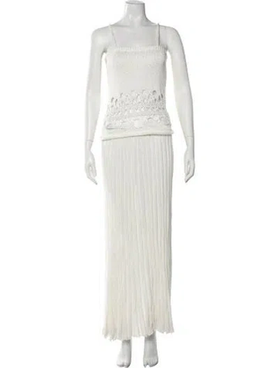 Pre-owned Christopher Esber Square Neckline Long Dress In White