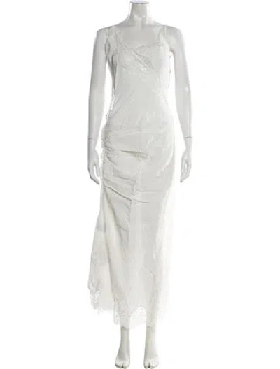 Pre-owned Christopher Esber Square Neckline Long Dress In White