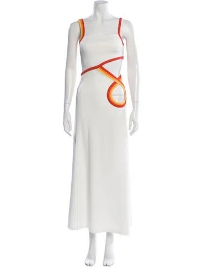 Pre-owned Christopher Esber Square Neckline Long Dress In White