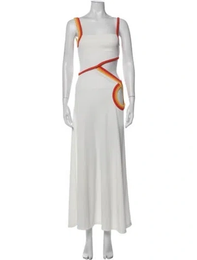 Pre-owned Christopher Esber Square Neckline Long Dress In White