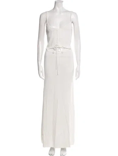 Pre-owned Christopher Esber Square Neckline Long Dress In White