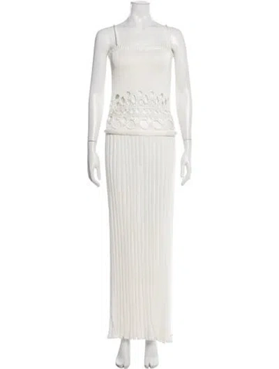 Pre-owned Christopher Esber Square Neckline Long Dress In White