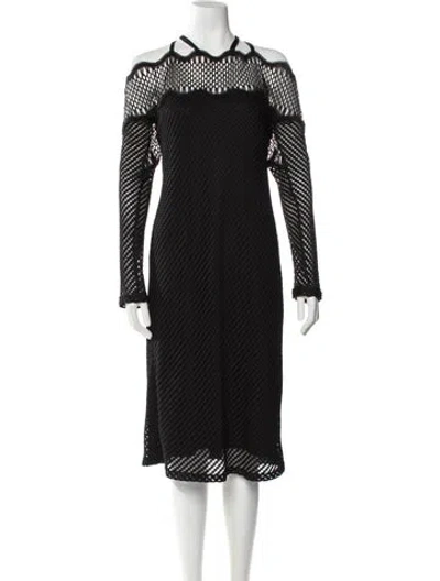 Pre-owned Christopher Esber Square Neckline Midi Length Dress In Black