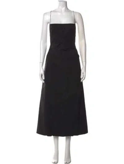 Pre-owned Christopher Esber Square Neckline Midi Length Dress In Black