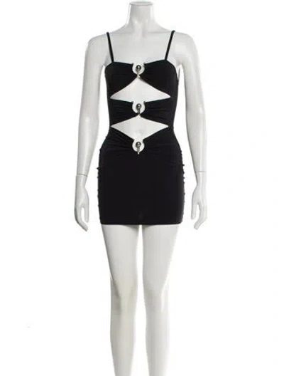 Pre-owned Christopher Esber Square Neckline Mini Dress In Black