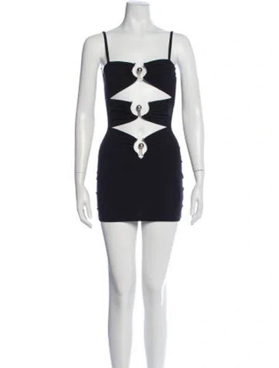 Pre-owned Christopher Esber Square Neckline Mini Dress In Black