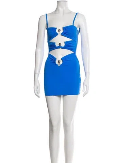 Pre-owned Christopher Esber Square Neckline Mini Dress In Blue