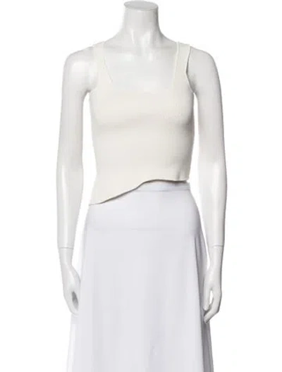 Pre-owned Christopher Esber Square Neckline Sleeveless Crop Top In White